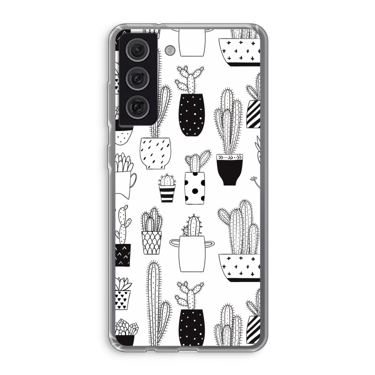 Cactusmotief: Samsung Galaxy S21 FE Transparant Hoesje