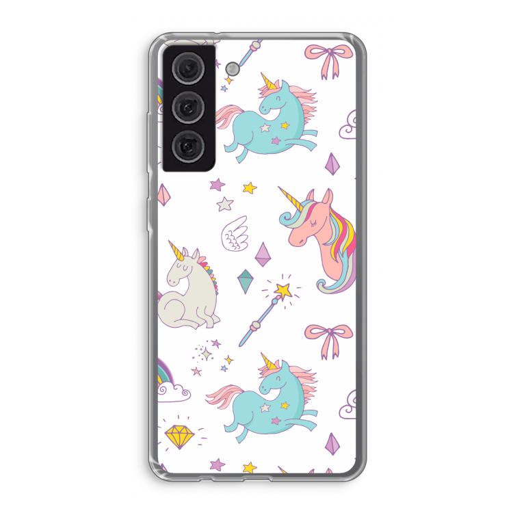 Fantasiewereld: Samsung Galaxy S21 FE Transparant Hoesje