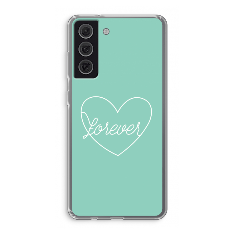 Forever heart pastel: Samsung Galaxy S21 FE Transparant Hoesje