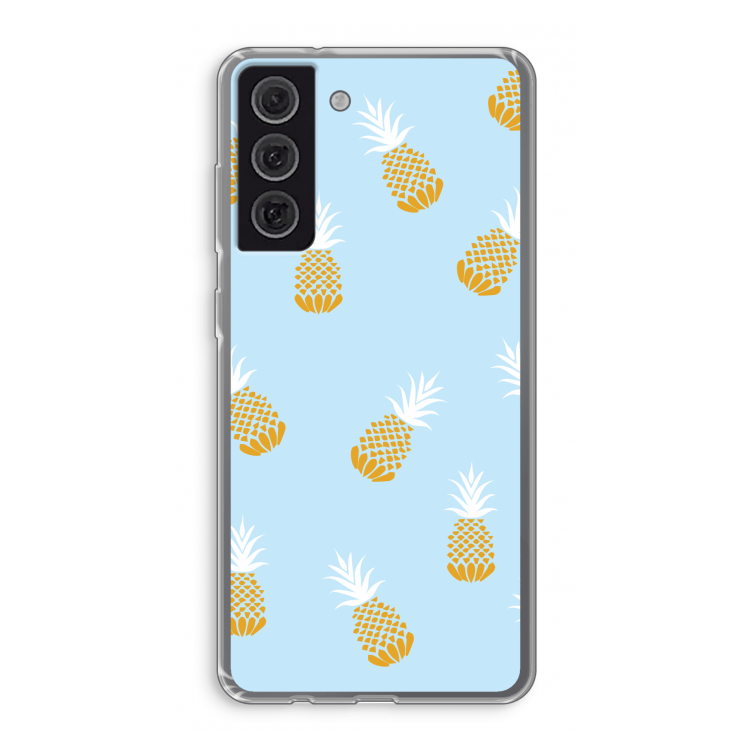 Ananasjes: Samsung Galaxy S21 FE Transparant Hoesje