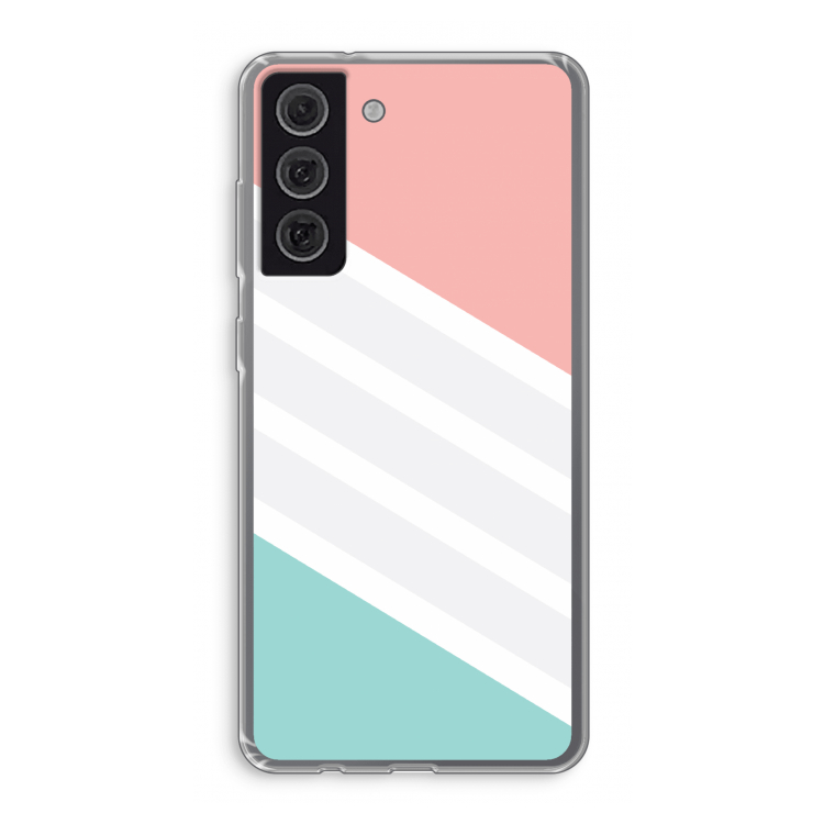 Strepen pastel: Samsung Galaxy S21 FE Transparant Hoesje