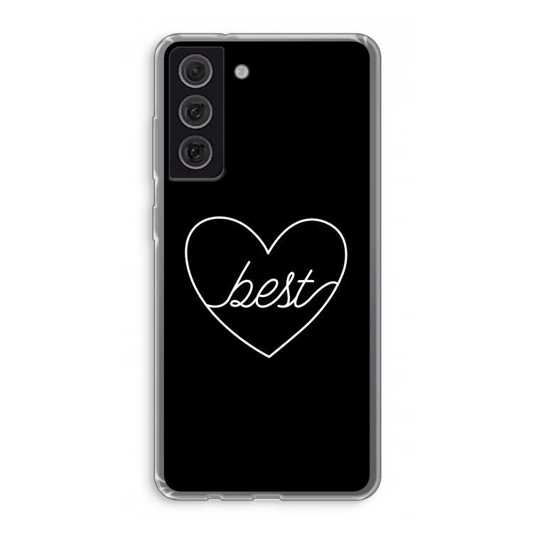 Best heart black: Samsung Galaxy S21 FE Transparant Hoesje
