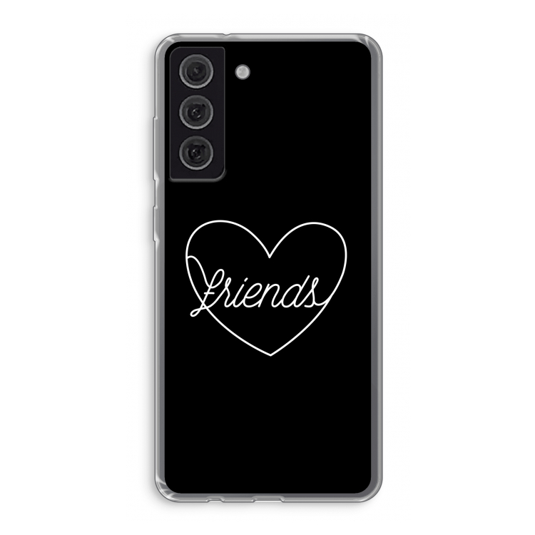 Friends heart black: Samsung Galaxy S21 FE Transparant Hoesje