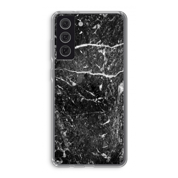 Zwart marmer: Samsung Galaxy S21 FE Transparant Hoesje