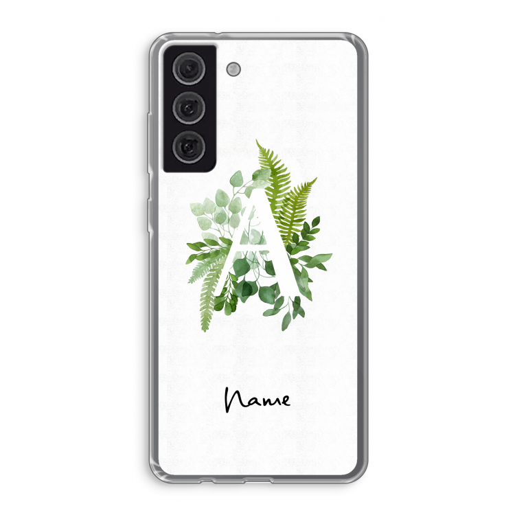 Green Brush: Samsung Galaxy S21 FE Transparant Hoesje
