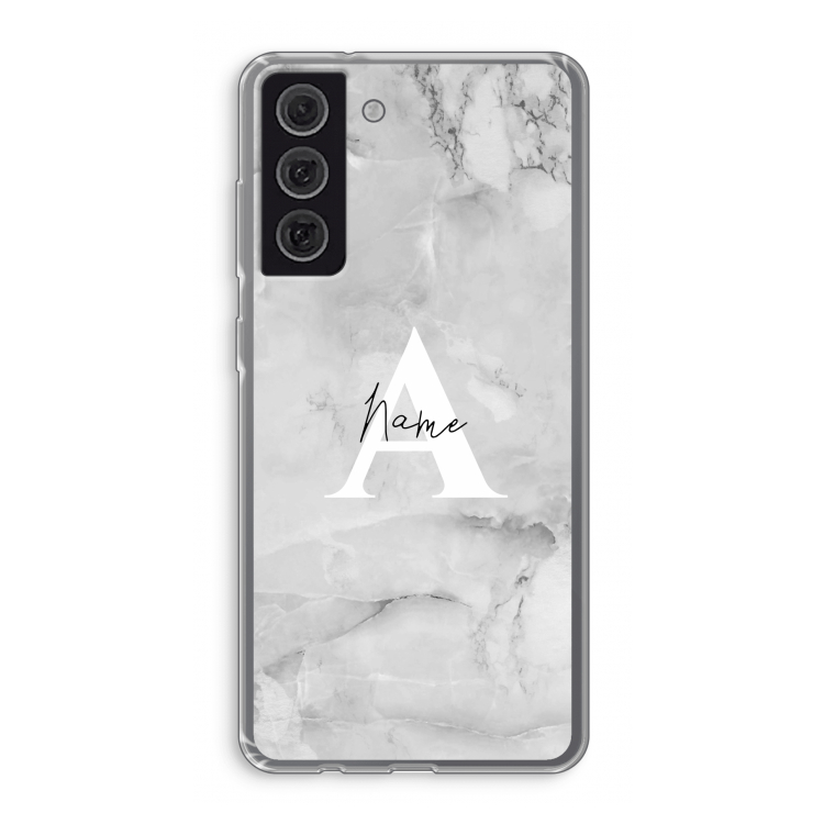 Ivory Marble: Samsung Galaxy S21 FE Transparant Hoesje