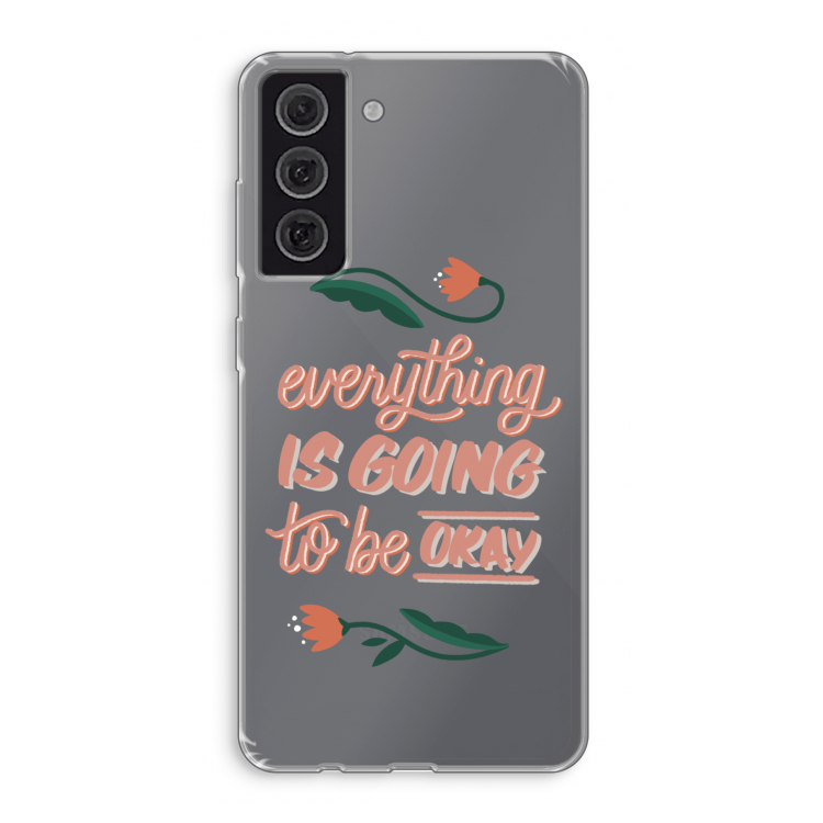 Optimistic flower girl: Samsung Galaxy S21 FE Transparant Hoesje