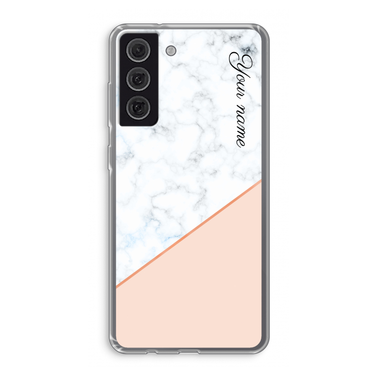 Marmer in stijl: Samsung Galaxy S21 FE Transparant Hoesje