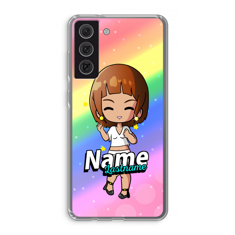 Chibi Maker vrouw: Samsung Galaxy S21 FE Transparant Hoesje