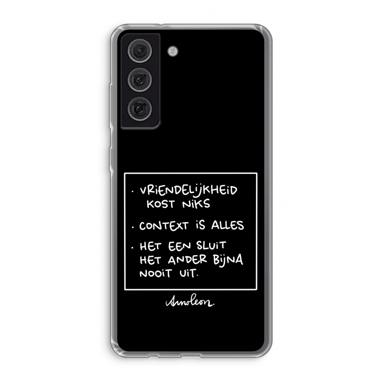 Mijn Motto's: Samsung Galaxy S21 FE Transparant Hoesje