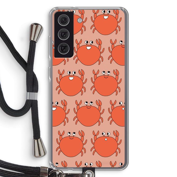 Krab: Samsung Galaxy S21 FE Transparant Hoesje met koord