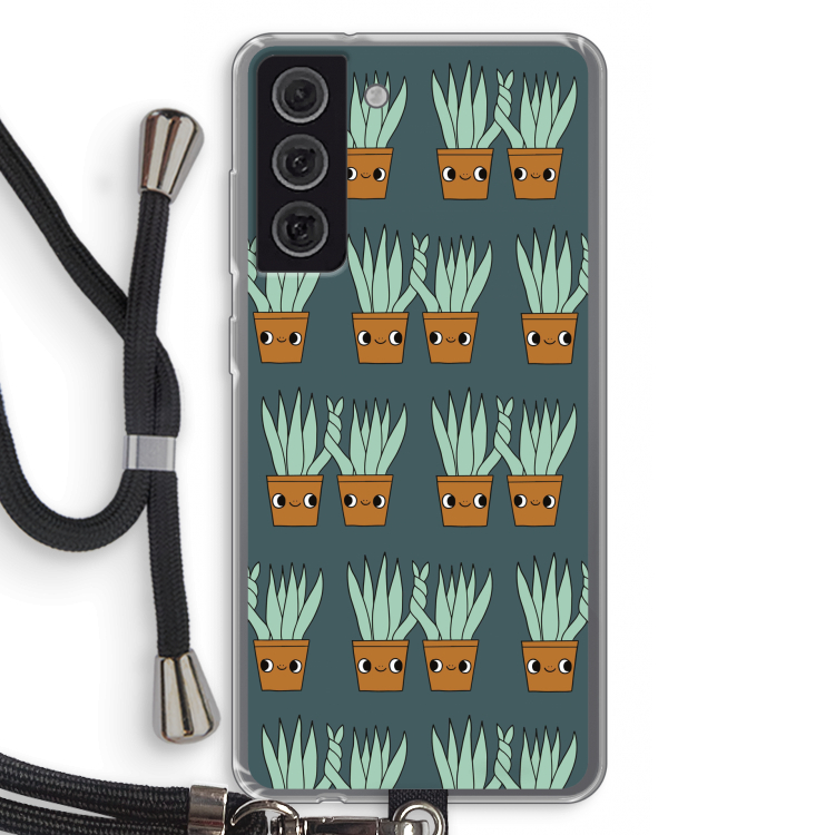 Sansevieria: Samsung Galaxy S21 FE Transparant Hoesje met koord