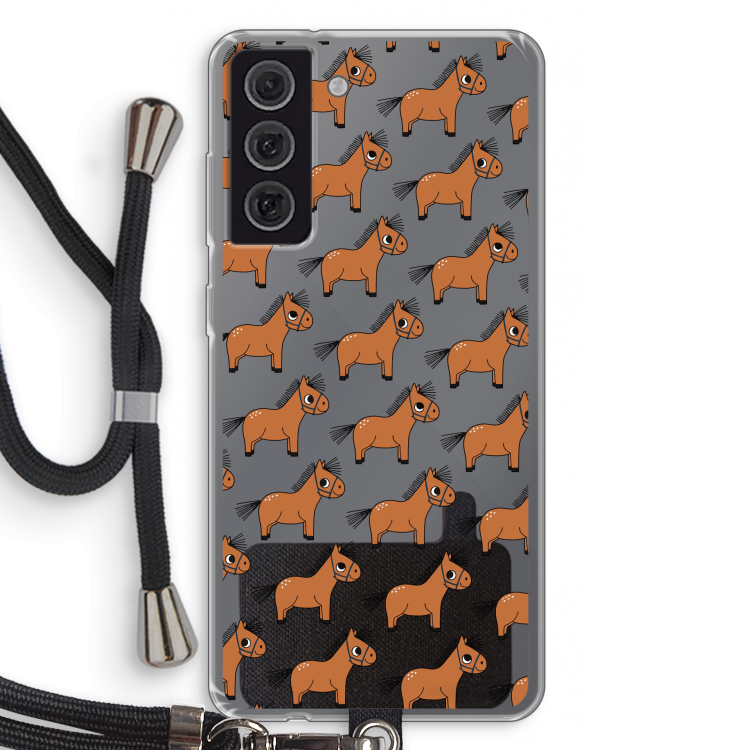 Pony: Samsung Galaxy S21 FE Transparant Hoesje met koord