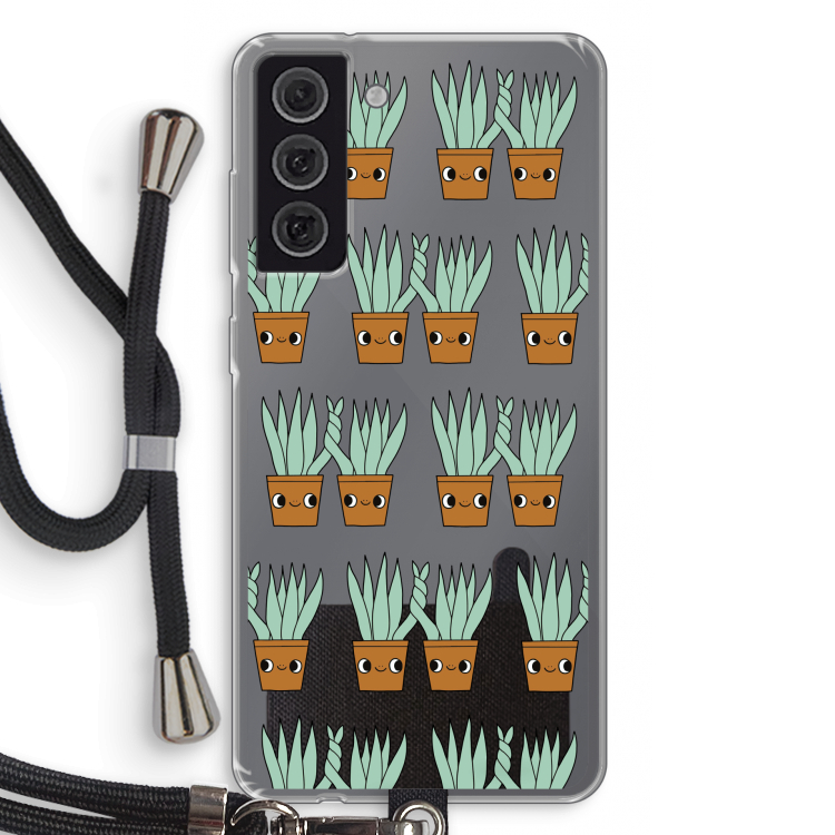 Sansevieria: Samsung Galaxy S21 FE Transparant Hoesje met koord