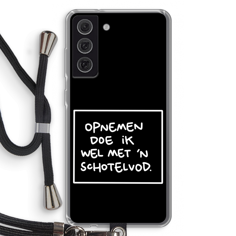 Schotelvod: Samsung Galaxy S21 FE Transparant Hoesje met koord