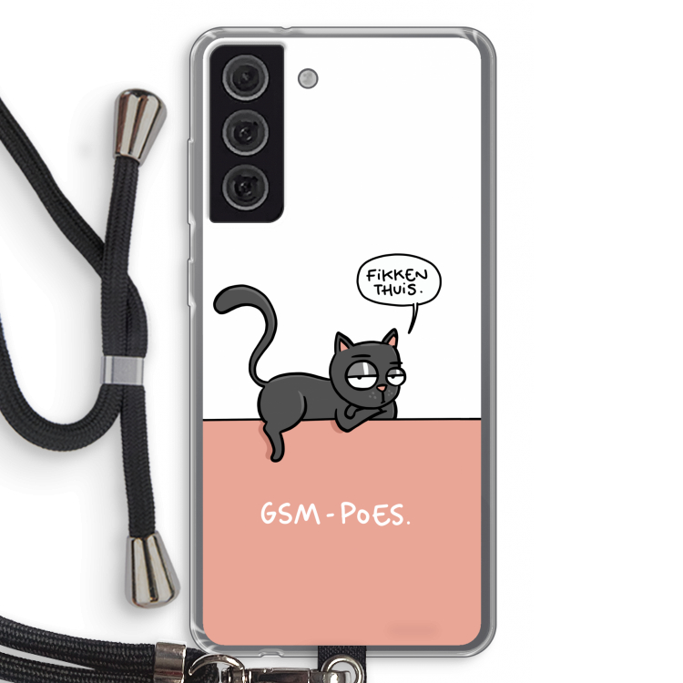 GSM poes: Samsung Galaxy S21 FE Transparant Hoesje met koord