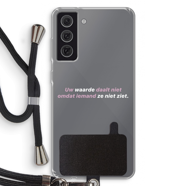 uw waarde daalt niet: Samsung Galaxy S21 FE Transparant Hoesje met koord