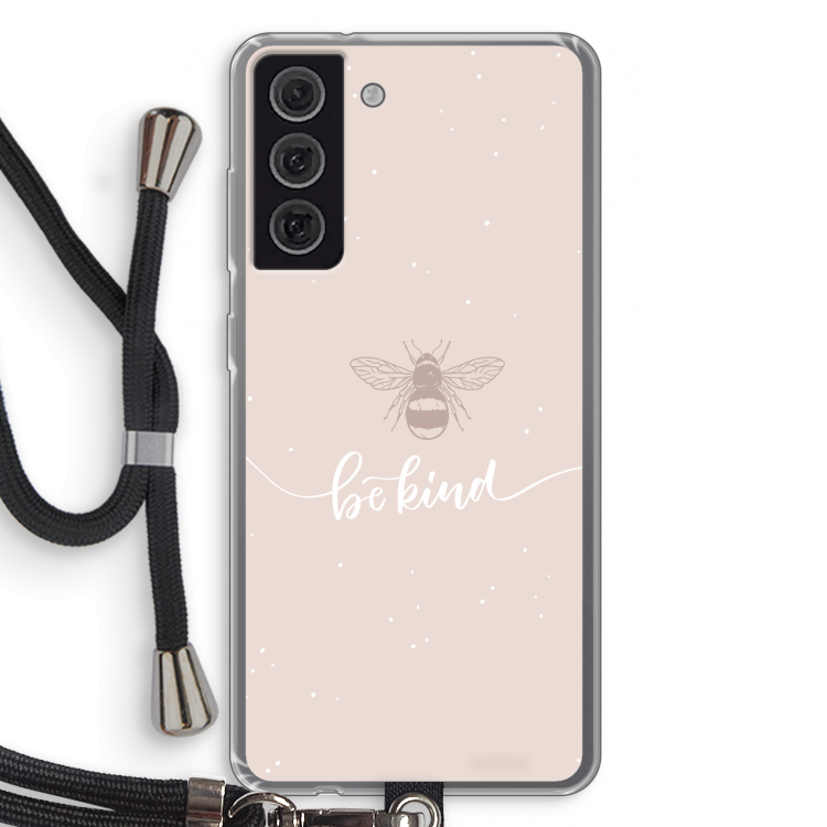 Be(e) kind: Samsung Galaxy S21 FE Transparant Hoesje met koord