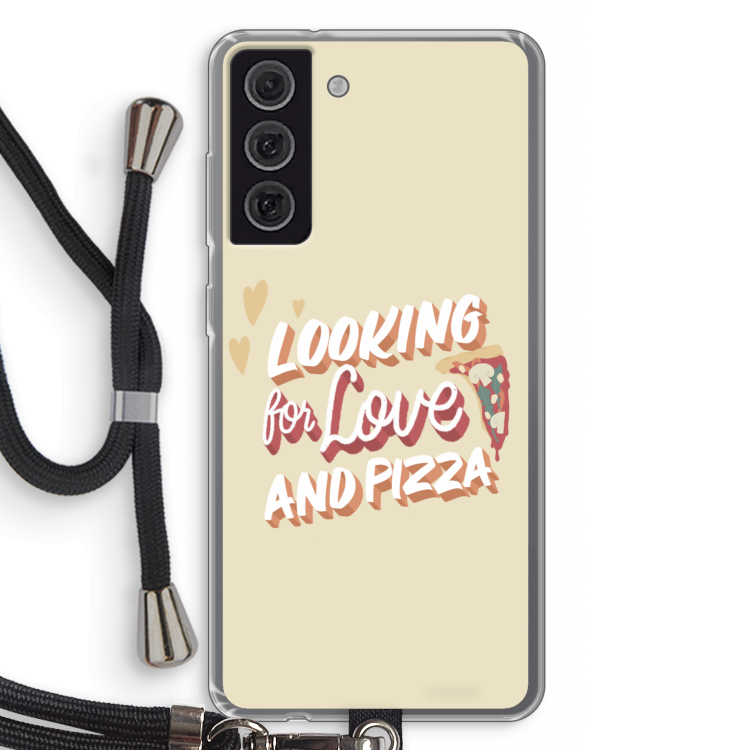 Pizza is the answer: Samsung Galaxy S21 FE Transparant Hoesje met koord