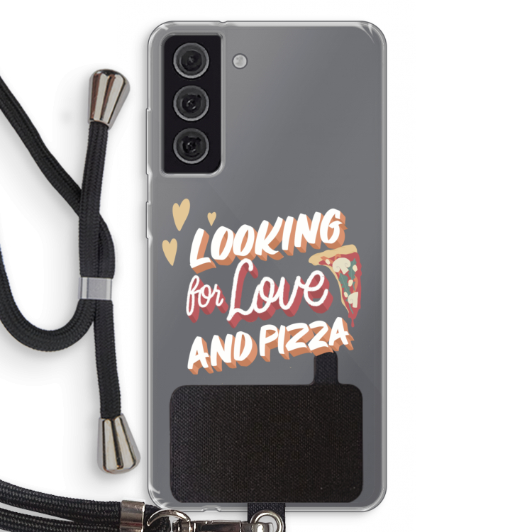 Pizza is the answer: Samsung Galaxy S21 FE Transparant Hoesje met koord