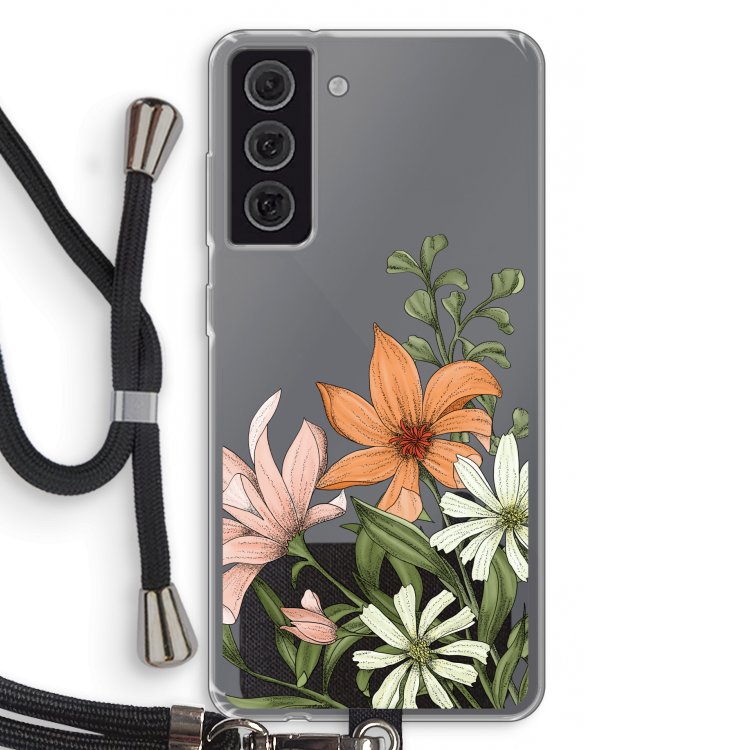 Floral bouquet: Samsung Galaxy S21 FE Transparant Hoesje met koord