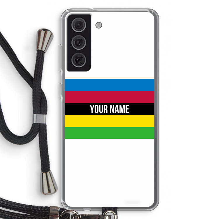 WK Wielrennen: Samsung Galaxy S21 FE Transparant Hoesje met koord