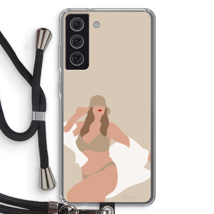 One of a kind: Samsung Galaxy S21 FE Transparant Hoesje met koord
