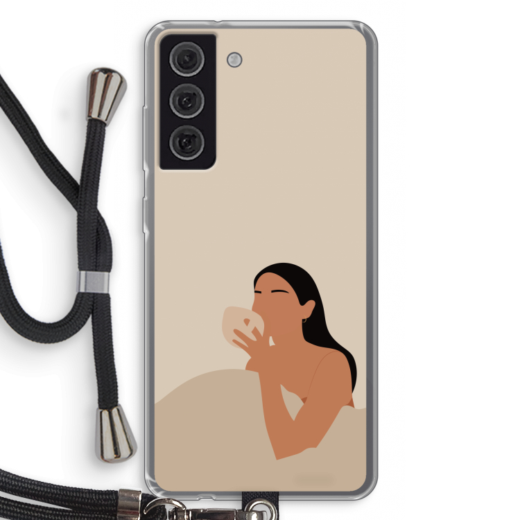 Fresh coffee: Samsung Galaxy S21 FE Transparant Hoesje met koord
