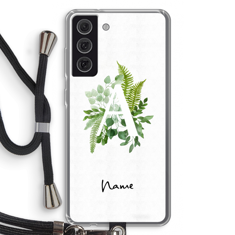 Green Brush: Samsung Galaxy S21 FE Transparant Hoesje met koord