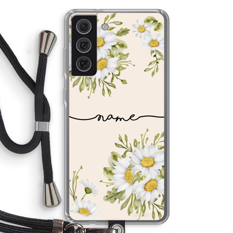 Daisies: Samsung Galaxy S21 FE Transparant Hoesje met koord
