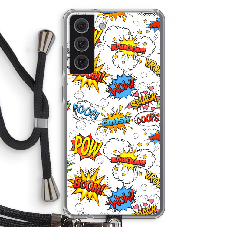 Pow Smack: Samsung Galaxy S21 FE Transparant Hoesje met koord