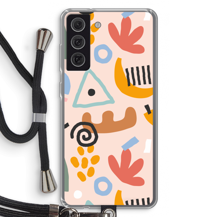 Abstract: Samsung Galaxy S21 FE Transparant Hoesje met koord