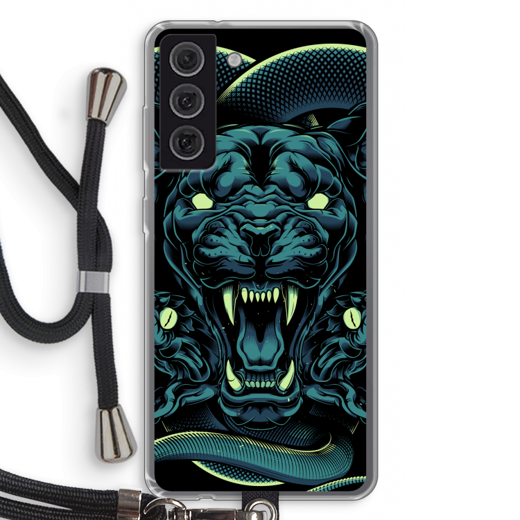 Cougar and Vipers: Samsung Galaxy S21 FE Transparant Hoesje met koord
