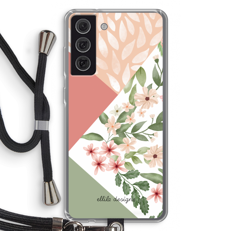 Sweet heaven geometrics: Samsung Galaxy S21 FE Transparant Hoesje met koord