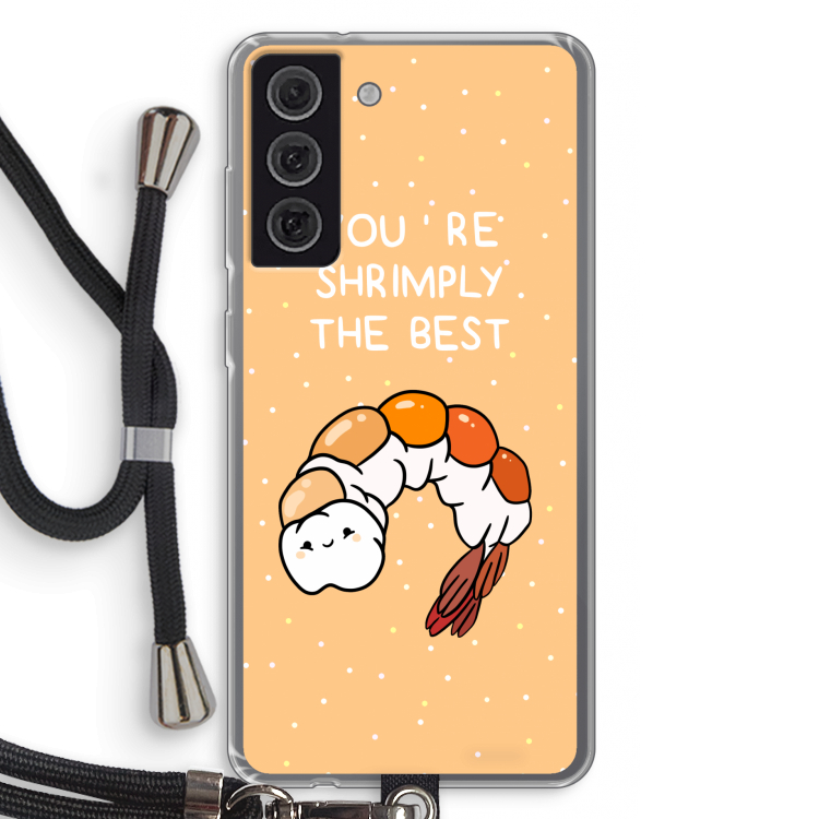 You're Shrimply The Best: Samsung Galaxy S21 FE Transparant Hoesje met koord