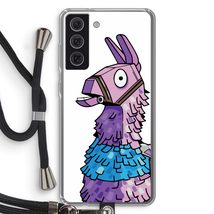 Lama: Samsung Galaxy S21 FE Transparant Hoesje met koord