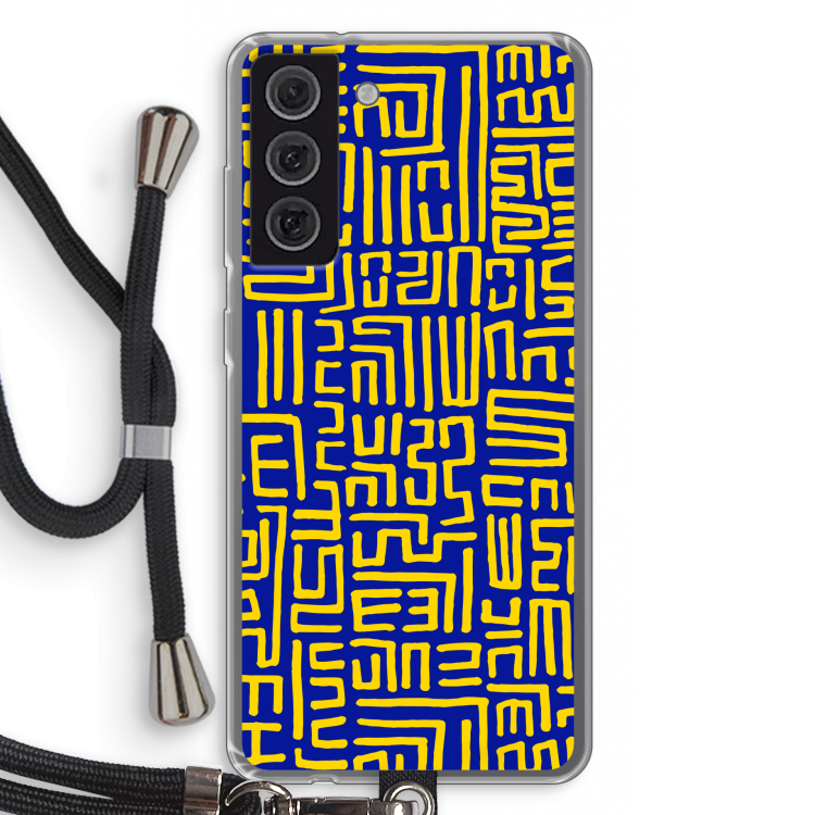 Majorelle Blue Print: Samsung Galaxy S21 FE Transparant Hoesje met koord