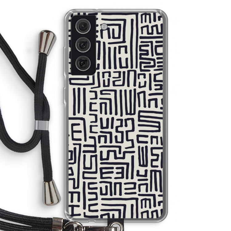 Moroccan Print: Samsung Galaxy S21 FE Transparant Hoesje met koord