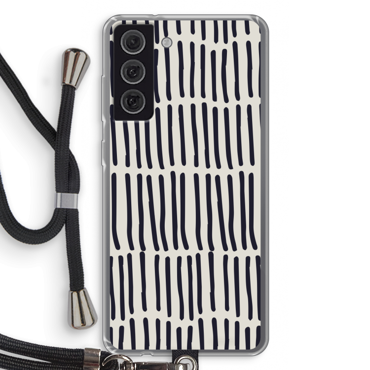 Moroccan stripes: Samsung Galaxy S21 FE Transparant Hoesje met koord