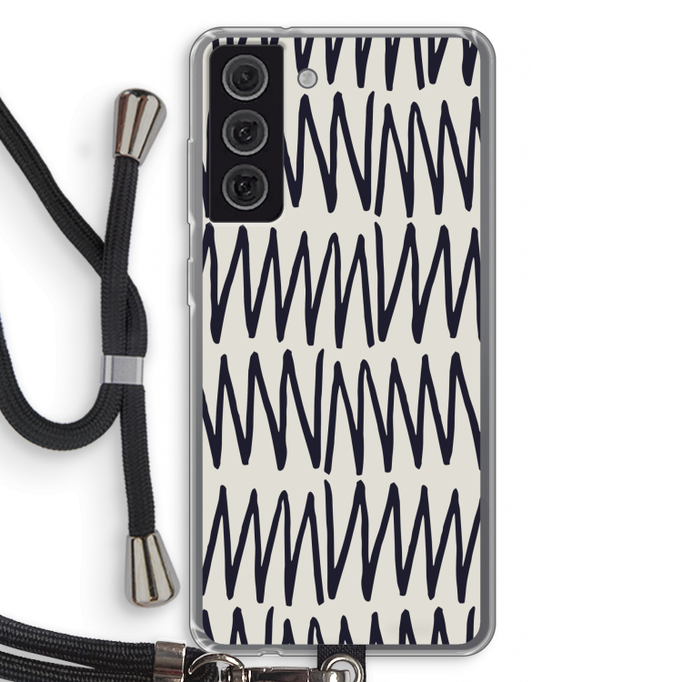 Marrakech Zigzag: Samsung Galaxy S21 FE Transparant Hoesje met koord