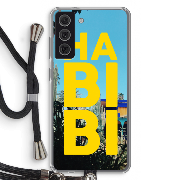 Habibi Majorelle : Samsung Galaxy S21 FE Transparant Hoesje met koord