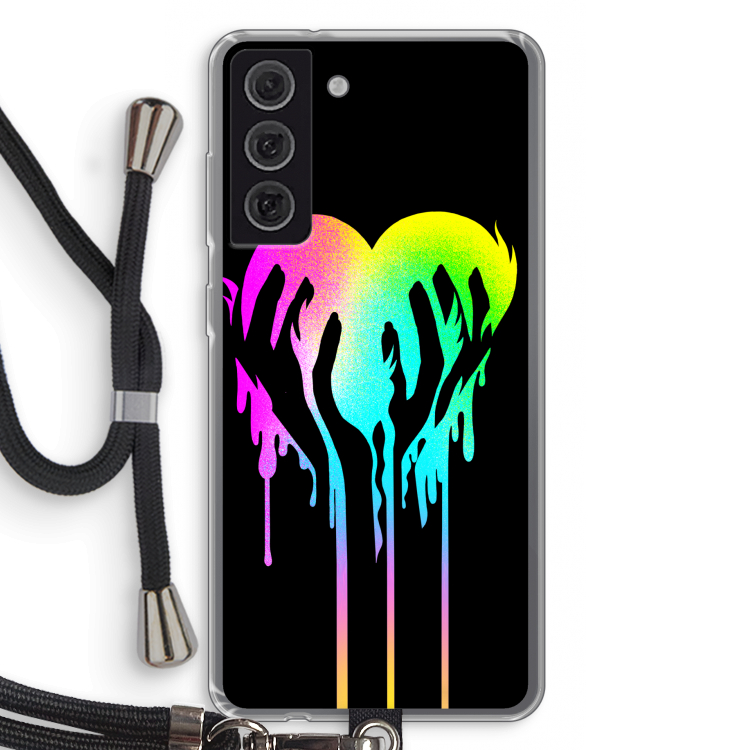 Hold My Heart: Samsung Galaxy S21 FE Transparant Hoesje met koord