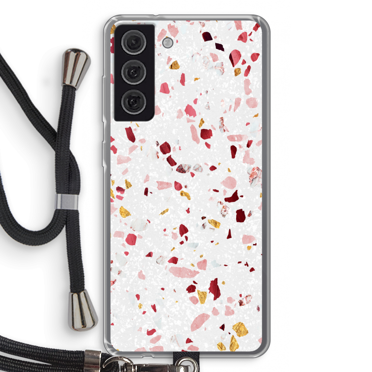 Terrazzo N°9: Samsung Galaxy S21 FE Transparant Hoesje met koord