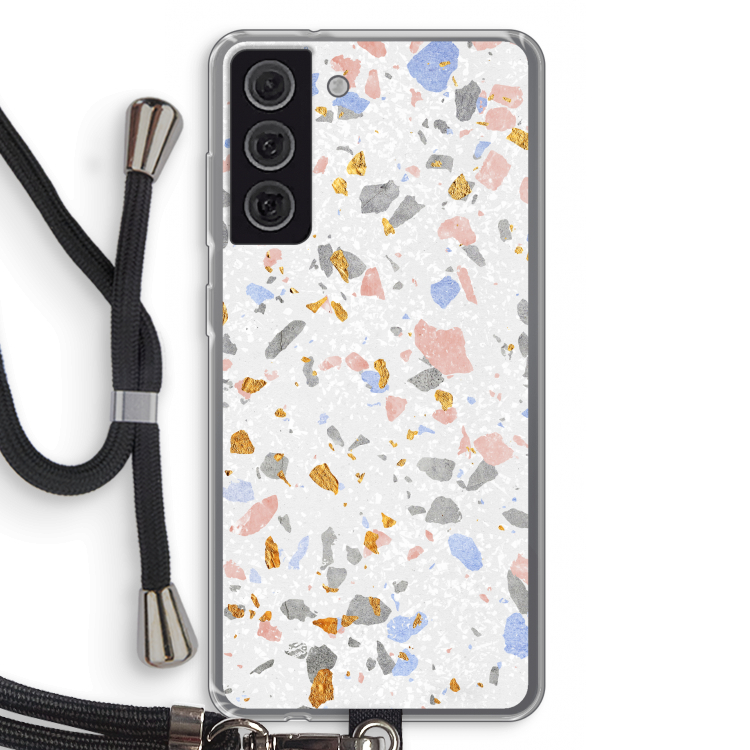 Terrazzo N°8: Samsung Galaxy S21 FE Transparant Hoesje met koord
