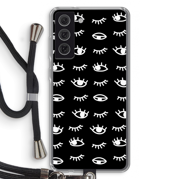 Eye pattern #3: Samsung Galaxy S21 FE Transparant Hoesje met koord