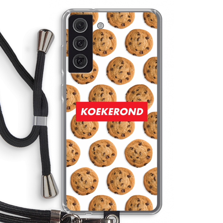 Koekerond: Samsung Galaxy S21 FE Transparant Hoesje met koord
