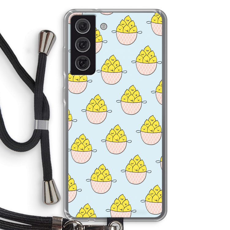 Citroenen: Samsung Galaxy S21 FE Transparant Hoesje met koord