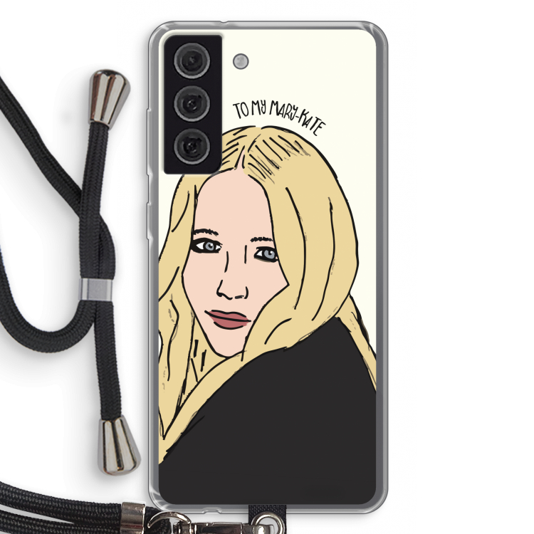Mary Kate: Samsung Galaxy S21 FE Transparant Hoesje met koord