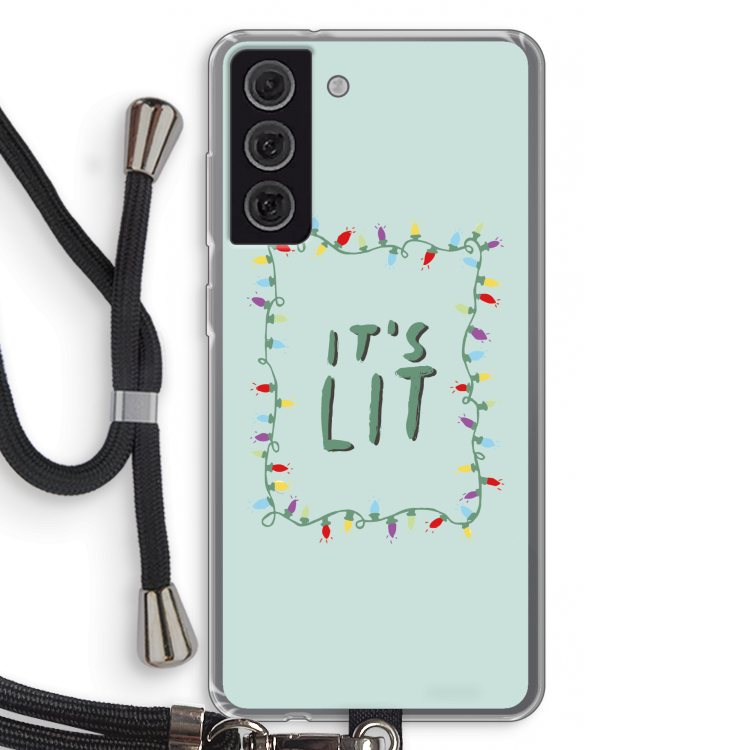 It's Lit: Samsung Galaxy S21 FE Transparant Hoesje met koord
