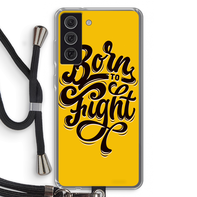 Born to Fight: Samsung Galaxy S21 FE Transparant Hoesje met koord